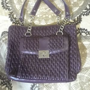 Kate Landry Purple Faux Leather Tote